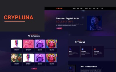 Crypluna – NFT HTML webhelysablon