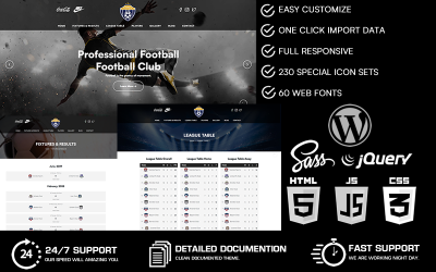 Fotbollsklubb - Sportklubbar WordPress-tema
