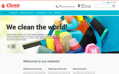 Gratis sjabloon voor de website van schoonmaakbenodigdheden