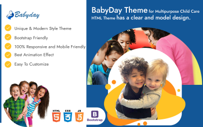HTML-шаблон BabyDay для ухода за детьми