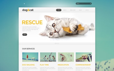 Ingyenes kutya és macska webhelysablon reszponzív