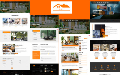 Lili arkitektur, konstruktion och interiör HTML5-mall
