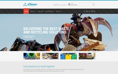 Modelo de design de site responsivo de limpeza de lixo gratuito