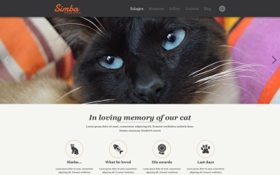 Modelo de site responsivo gratuito para gatos