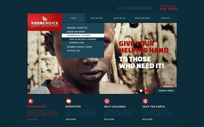 Plantilla gratuita para sitio web de caridad
