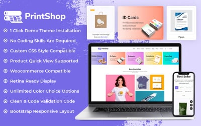 Printzy - Printing Store &amp;amp; Design Service WooCommerce Elementor Theme