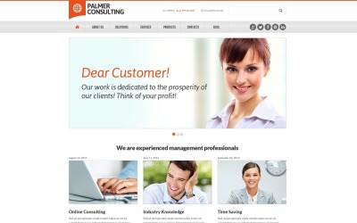Ingyenes menedzsment webhely tervezősablon