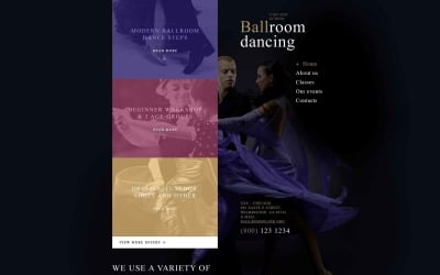 Modello di sito Web gratuito per la sala da ballo