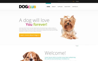 Бесплатный адаптивный шаблон сайта для домашних собак