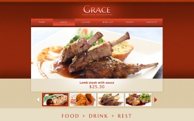 Bezplatná šablona webových stránek reagující na evropskou kuchyni