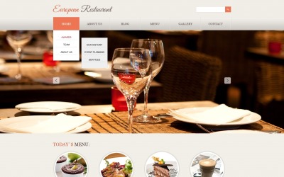 Europeisk restaurang gratis responsiv webbplatsmall
