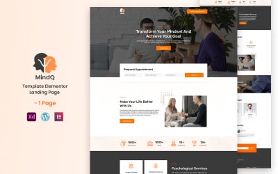 MindQ - Psicólogos listos para usar Elementor Landing Page