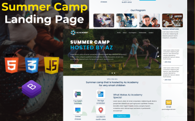 Plantilla de página de destino del campamento de verano