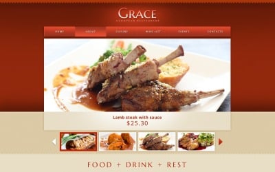 Plantilla de sitio web adaptable de cocina europea gratis