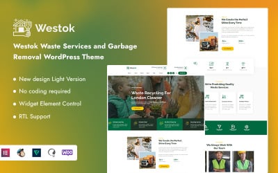 Téma WordPress Westok - Odpadové služby a odstraňování odpadků