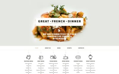 Diseño de sitio web receptivo de restaurante francés gratuito