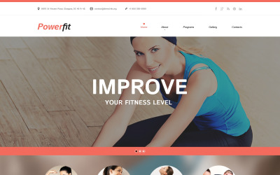 Gratis mall för responsiv webbplats för fitnessstudio