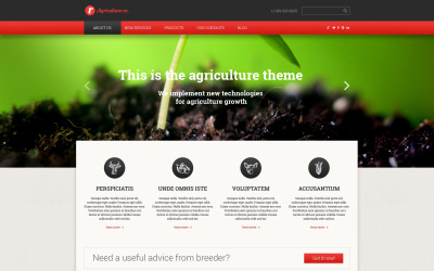 Kostenloses responsives Website-Design für Farmen