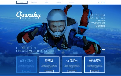 Modello di sito Web di sport estremi gratuito