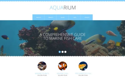 Plantilla de sitio web adaptable de acuario gratis