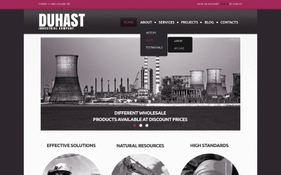 Бесплатный адаптивный шаблон сайта по промышленной экологии