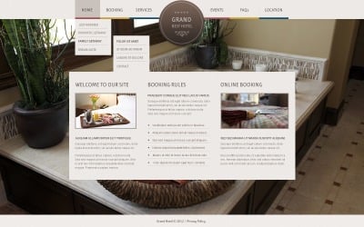 Бесплатный дизайн шаблона веб-сайта отелей