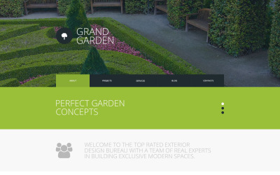Ingyenes kerttervezés reszponzív webhelysablonja