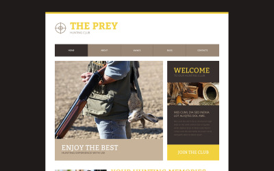 Modello di sito web responsive gratuito per la caccia