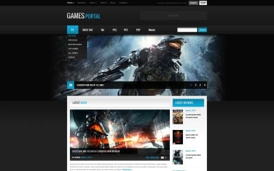 Layout e modelo de site para WordPress de portal de jogo grátis