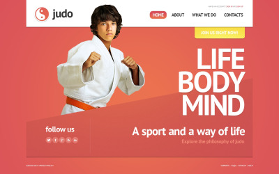 Šablona webových stránek pro judo zdarma