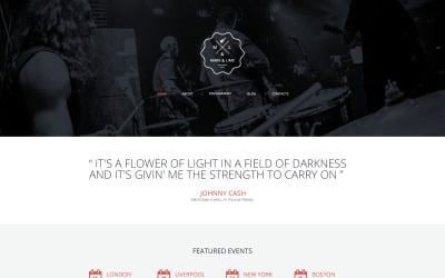 Безкоштовний адаптивний дизайн веб-сайту музичної групи