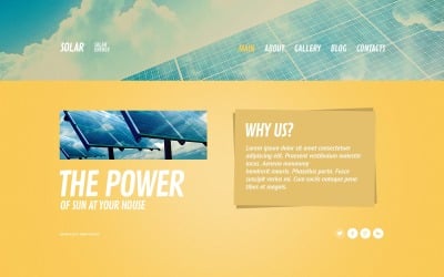 Darmowy motyw strony internetowej poświęconej energii słonecznej