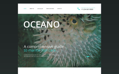 Modelo de Site de Oceanário Gratuito