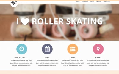 Plantilla de sitio web adaptable de patinaje gratis