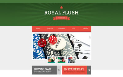 Plantilla de sitio web adaptable de póquer en línea gratis