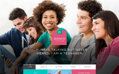 Bezplatná šablona webu pro dospívající