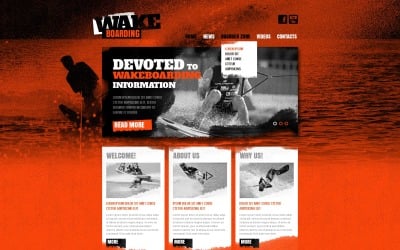 Bezplatná šablona webu pro Wakeboarding