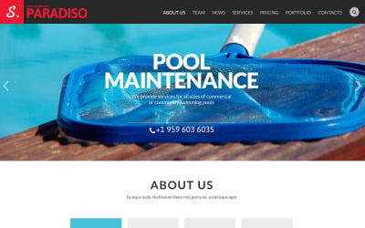 Free Swimming Pool Responsive Website Template