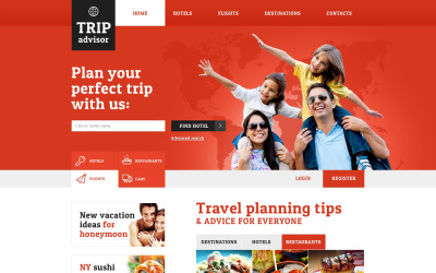 Gratis sjabloon voor responsive websites voor reisgidsen