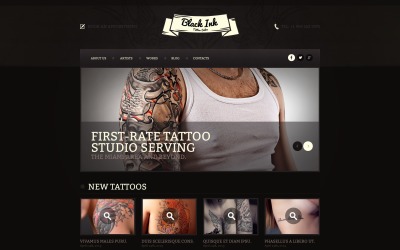 Ingyenes tetováló szalon reszponzív webhelysablon