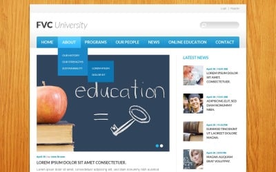 Kostenlose Website-Designvorlage für Universitäten