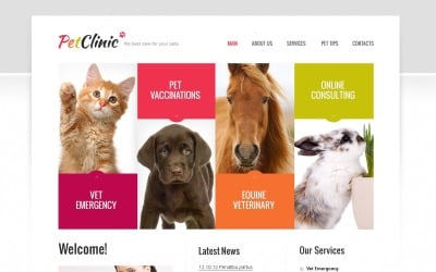 Modello di sito web veterinario gratuito