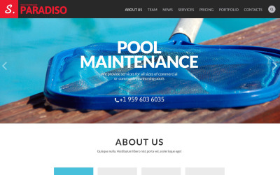 Modelo de Site Responsivo de Piscina Gratuito
