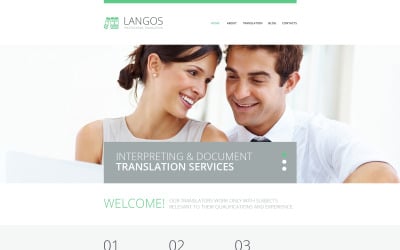 Modelo de site responsivo gratuito do Translator Bureau