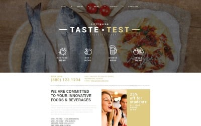Plantilla de sitio web adaptable para restaurante de tapas gratis