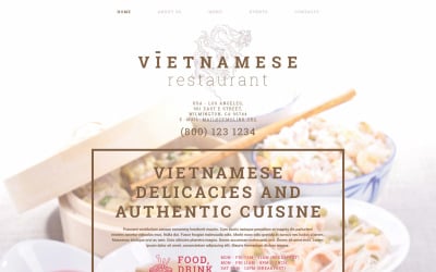 Plantilla de sitio web de restaurante vietnamita gratis