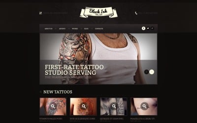 Plantilla de sitio web responsivo de salón de tatuajes gratis