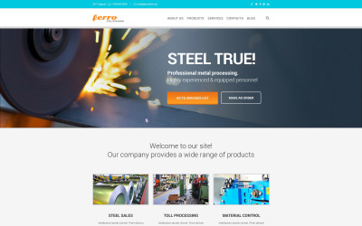 Tema de site responsivo gratuito da Steelworks