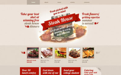 Tema de site responsivo gratuito para Steakhouse