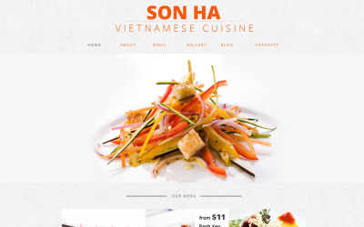 Ücretsiz Vietnam Restoranı Duyarlı Web Sitesi Şablonu